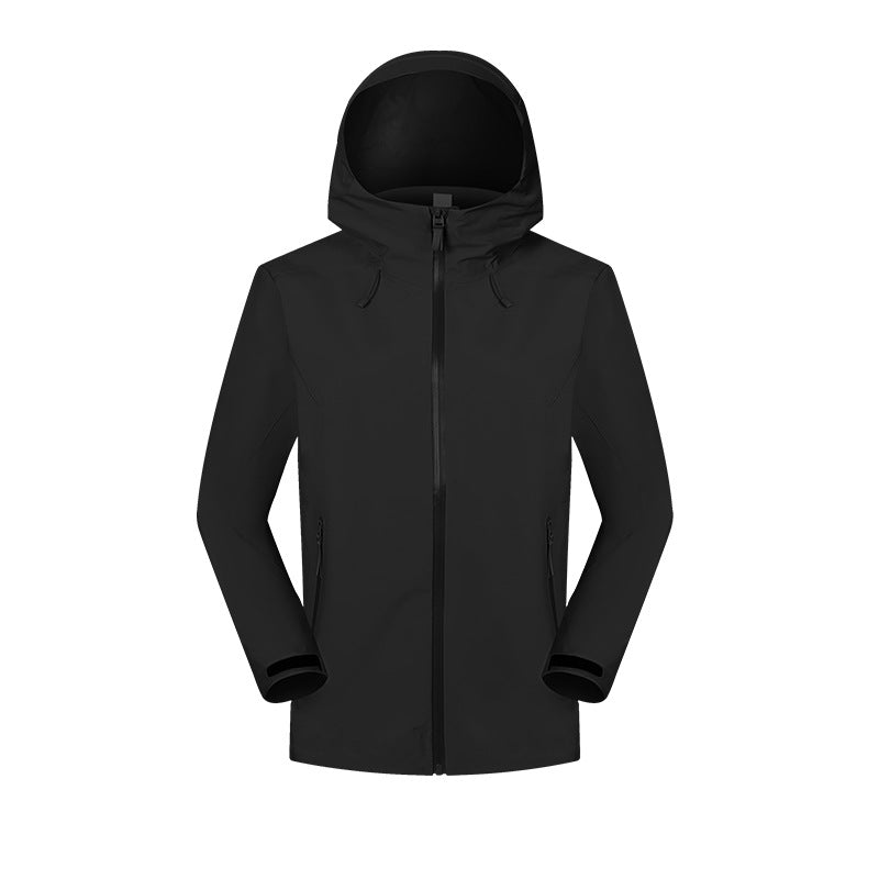 Big Brand Same YKK Zipper Windproof Waterproof Moisture Permeable Shell Jacket Multi Functional Mid Length Hooded Outdoor Mountaineering Clothing