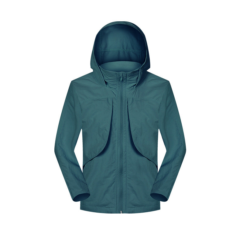 Big Brand Same Woven Windproof Rain Proof Hooded Coat Women SBS Zipper Breathable Soft Shell Jacket Autumn
