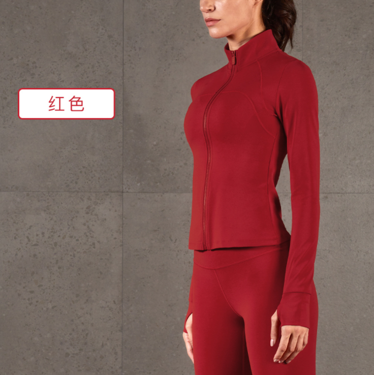 Workout Gym Outfit Nude Active Wear Fitness Clothing Women Long Sleeve Top With Zipper Jacket Suits 2 Piece Yoga Sets for Sport