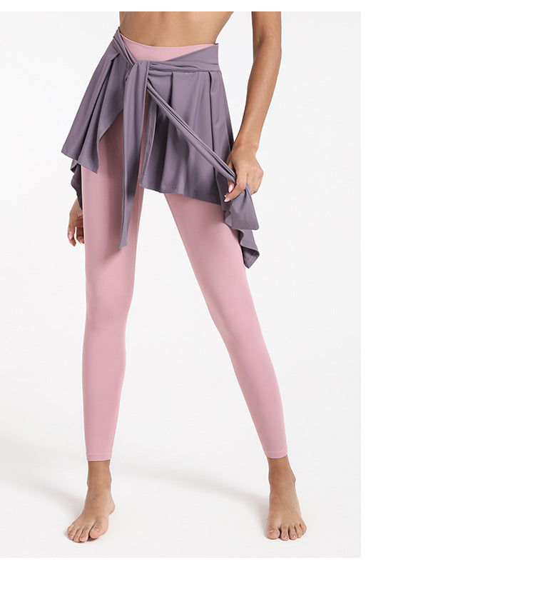 Sports Fitness Yoga One Piece Skirt Thigh Length Slimming Skirt Dance Ballet Skirt Yoga Clothes