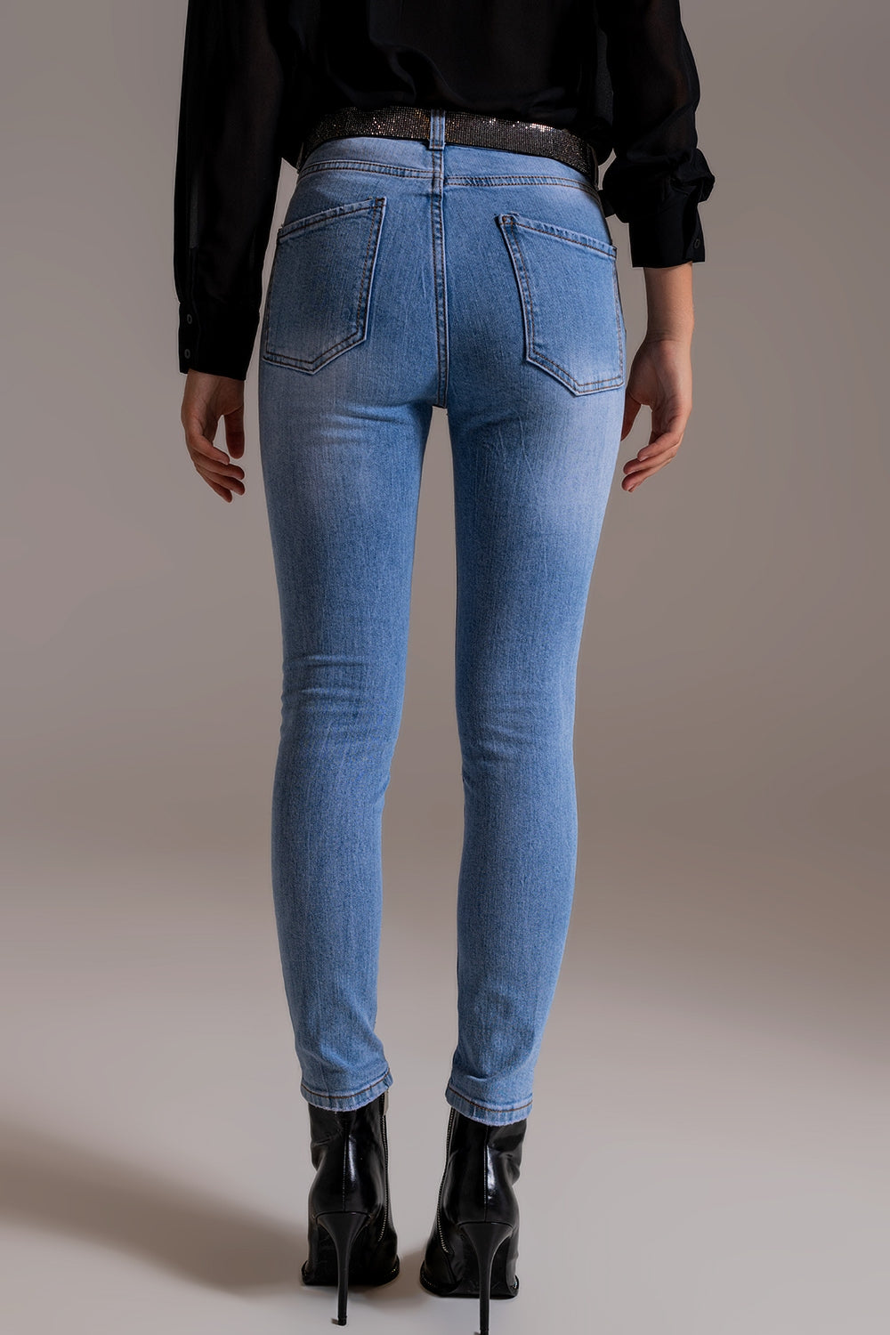 Skinny High Waist Jeans in Light Wash