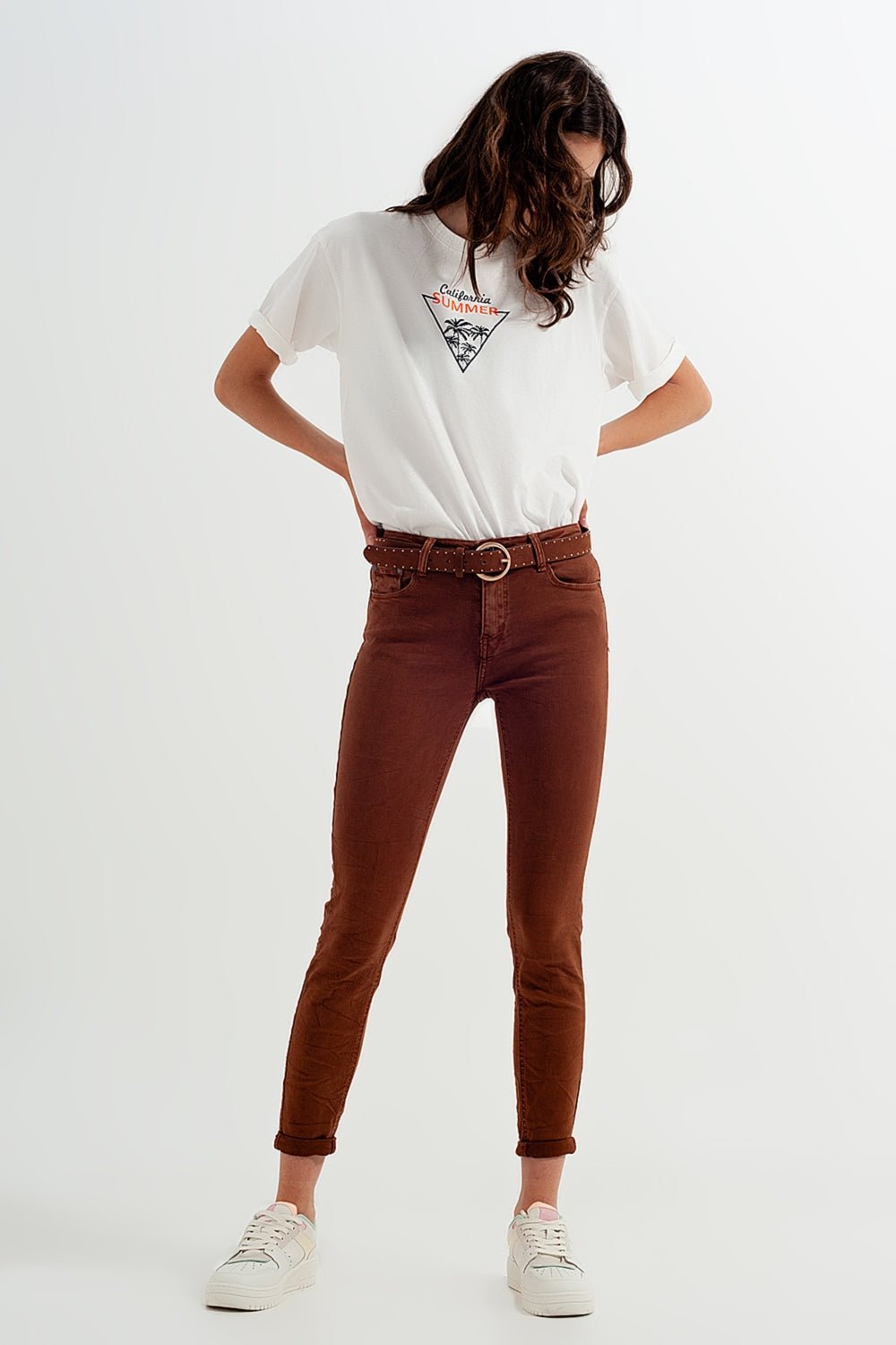 High Waisted Super Skinny Pants in CamelK&F