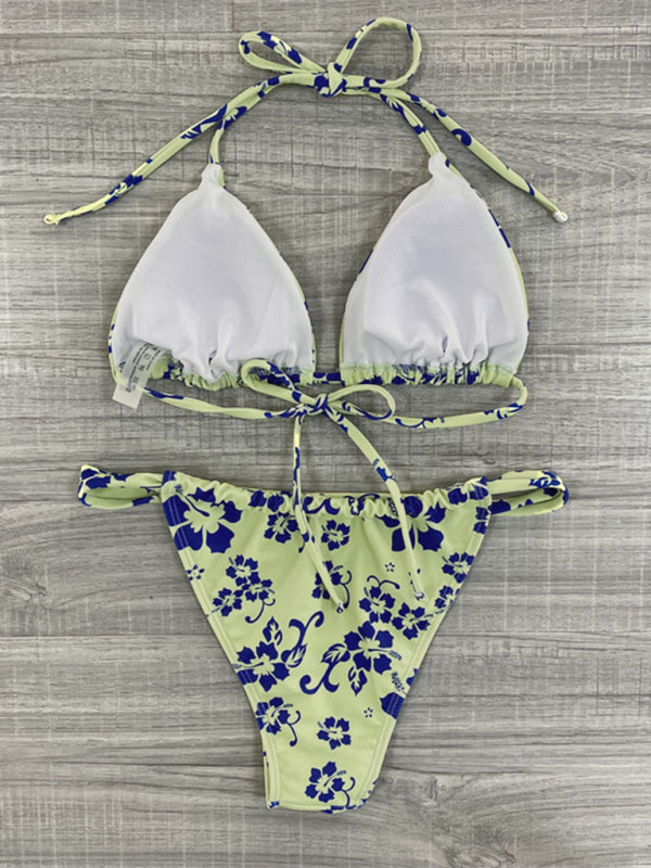 New printed sexy strappy split swimsuit swimsuit bikini female bikini